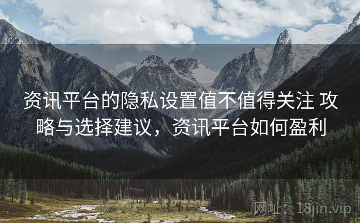 资讯平台的隐私设置值不值得关注 攻略与选择建议，资讯平台如何盈利