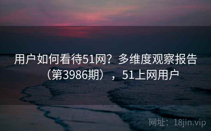 用户如何看待51网？多维度观察报告（第3986期），51上网用户