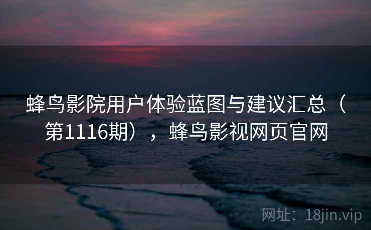 蜂鸟影院用户体验蓝图与建议汇总（第1116期），蜂鸟影视网页官网