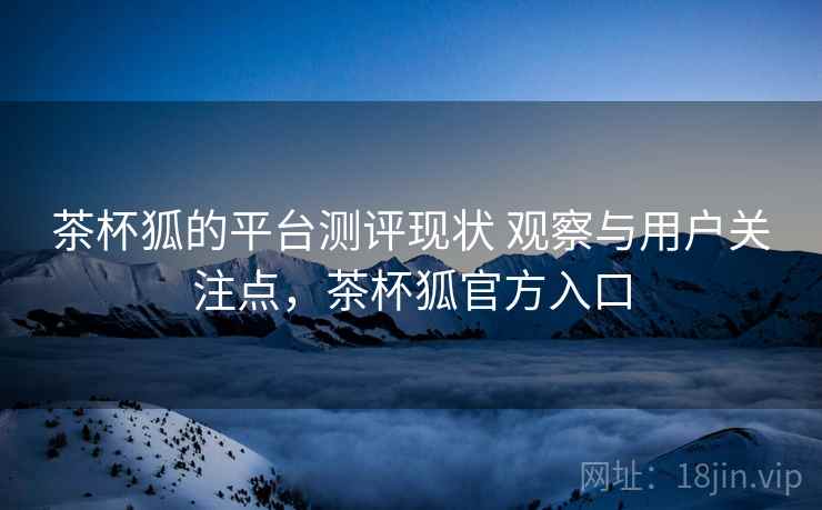 茶杯狐的平台测评现状 观察与用户关注点，茶杯狐官方入口