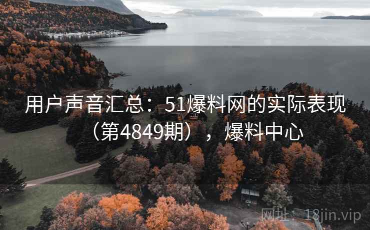 用户声音汇总：51爆料网的实际表现（第4849期），爆料中心
